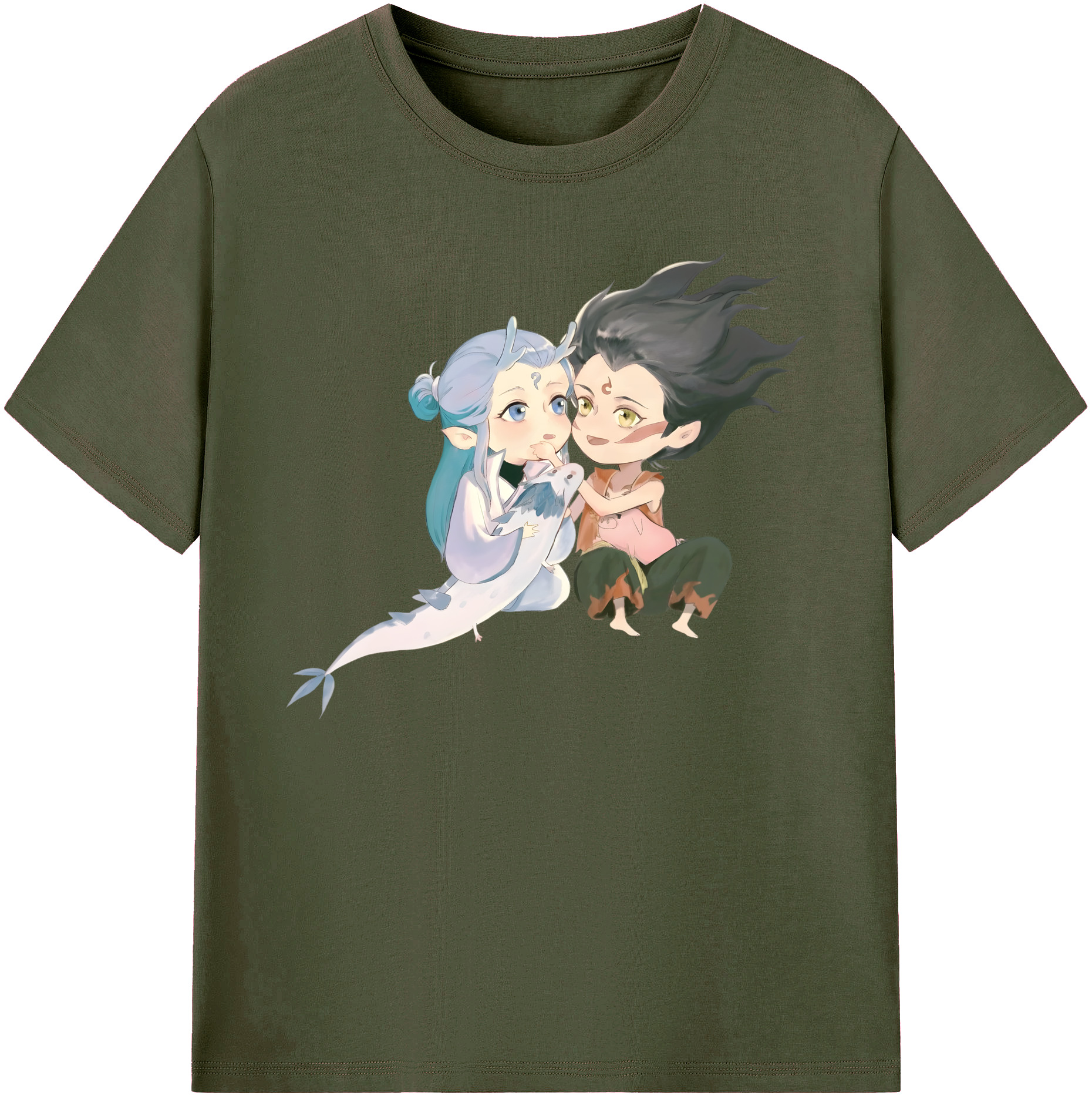 （画像用） Ne Zha 2 ナタ 魔童の大暴れ 綿100％ メンズ半袖Tシャツ｜肌触りやわらか＆通気性